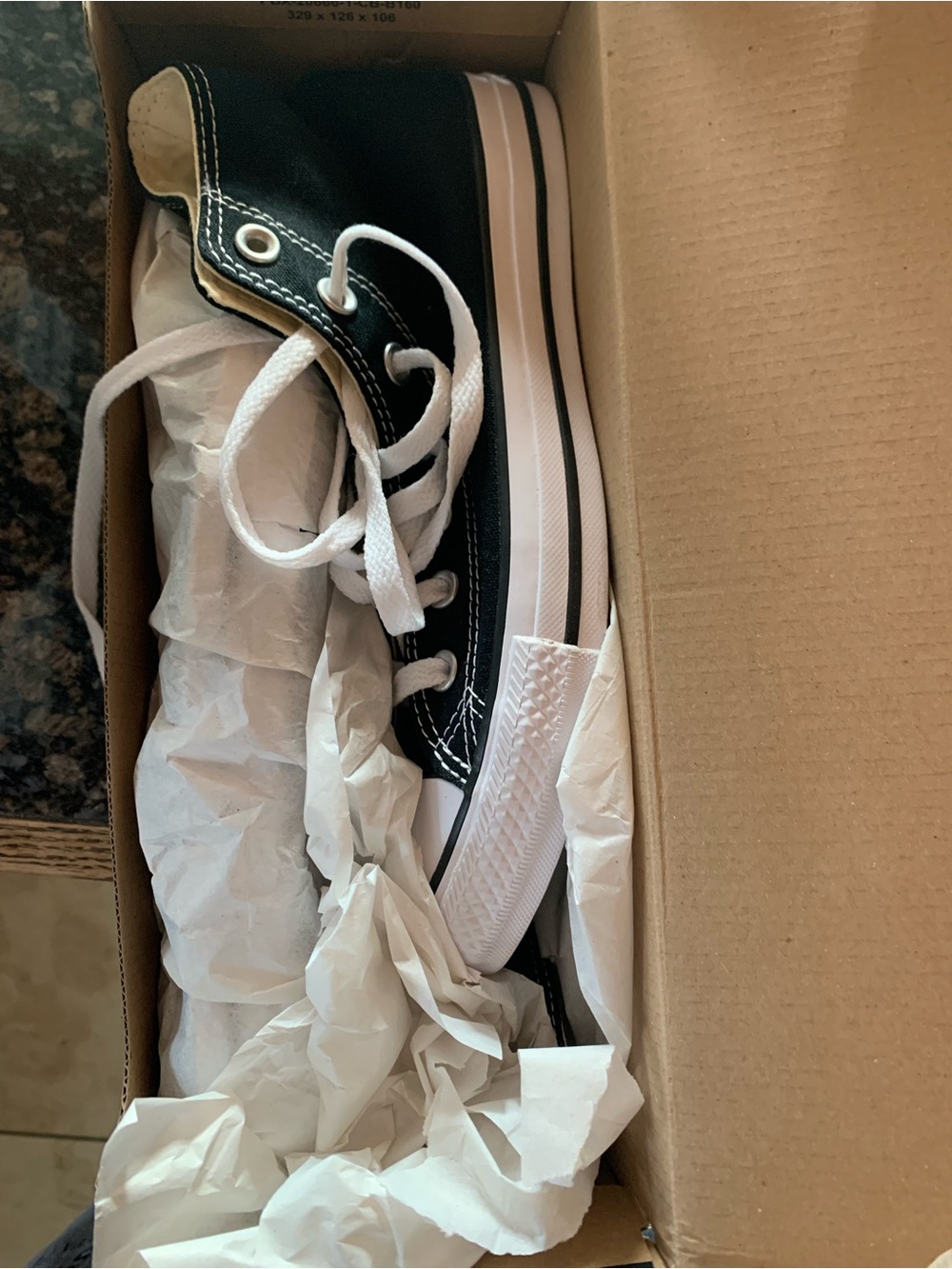 Converse Black High-Top women’s 8 men’s 6 Canvas Sneaker with White Accents